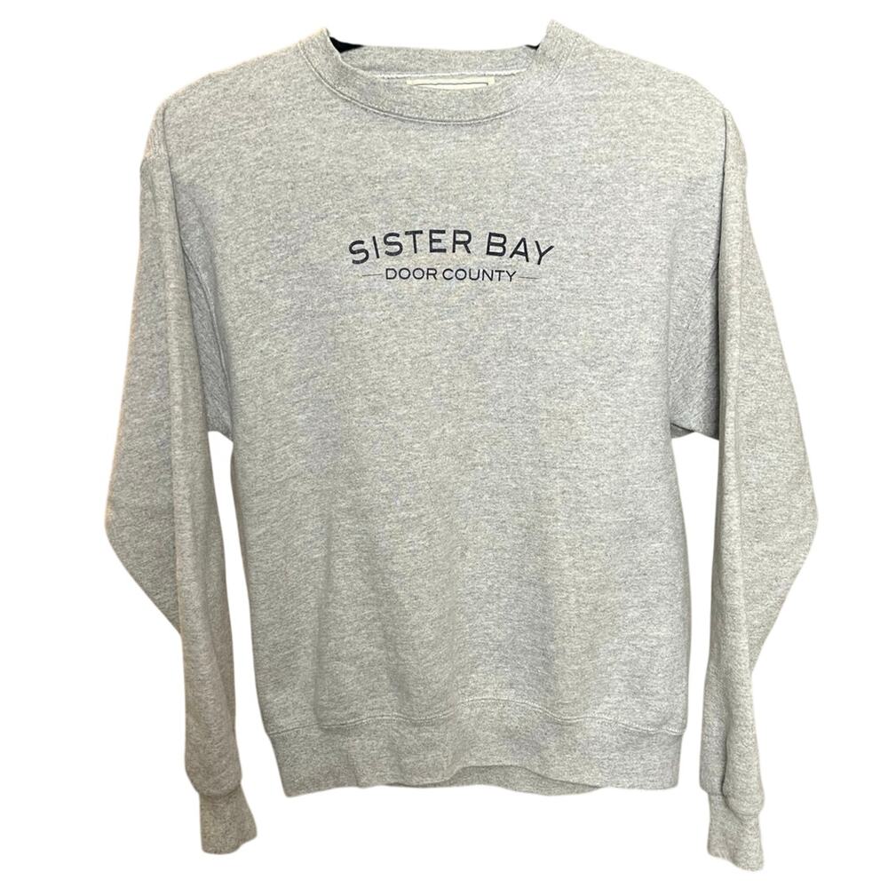Vintage Sister Bay Door County Oarsman 913 Gray Crewneck Sweatshirt Pullover - S